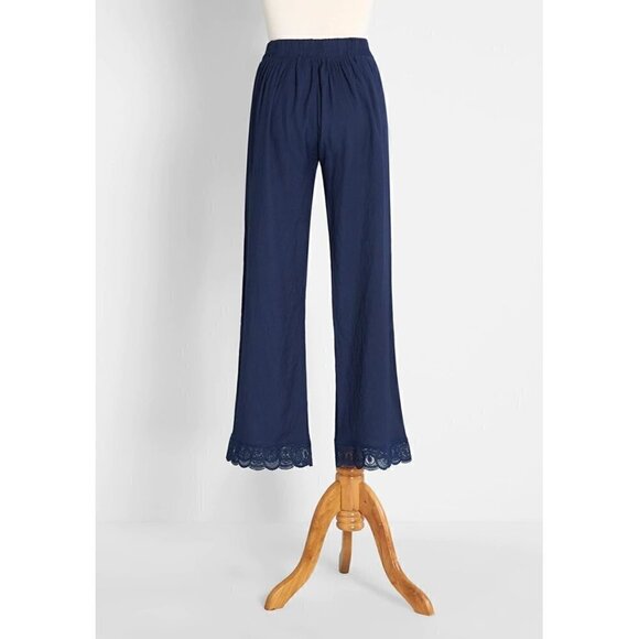 ModCloth Luxe Living Lace-Trim Pants Navy / S - Picture 2 of 2